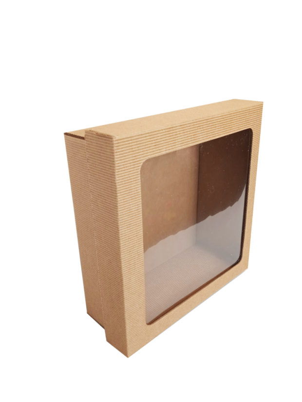 Darčeková krabica dno + veko s fóliovým okienkom, 4VL, 330x220x105/30 mm