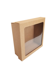Dárková krabice dno + víko s fóliovým okýnkem, 4VL, 220x220x80/35 mm